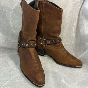 Vintage Code West leather boots with studded hardware